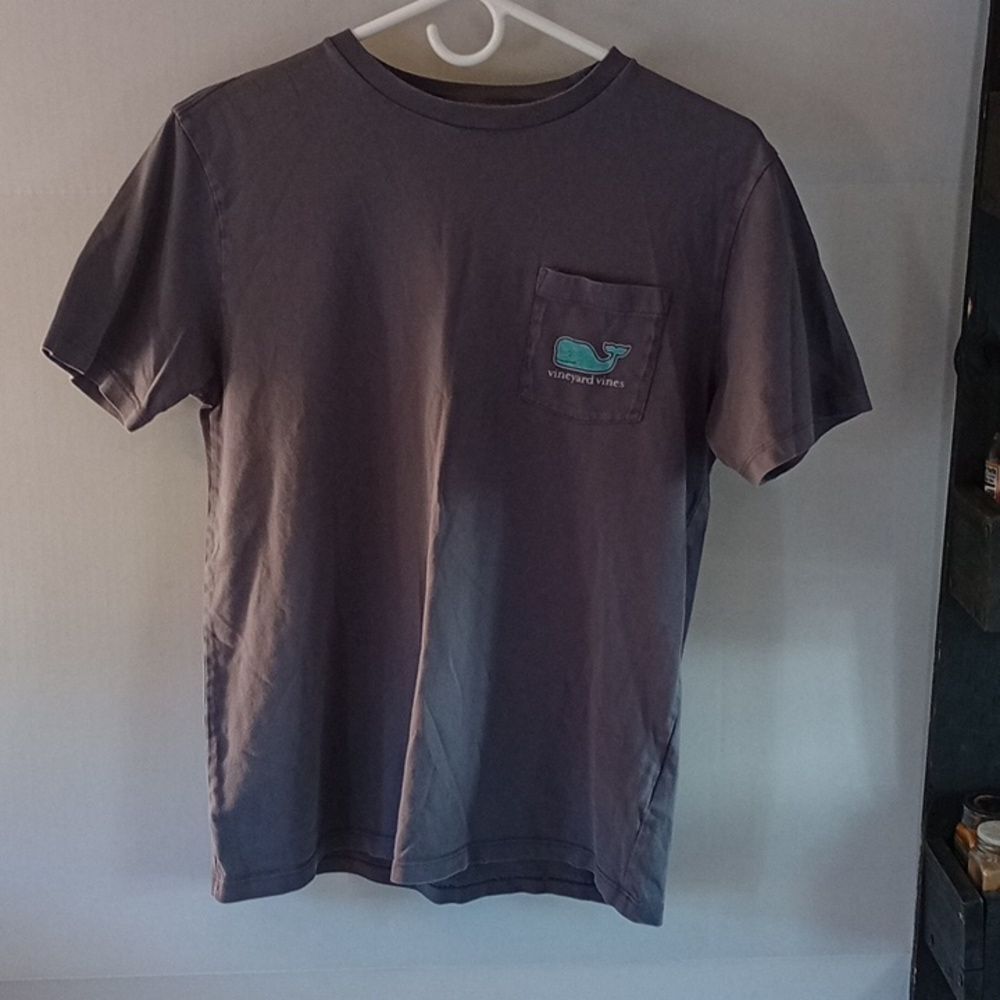 Size 16 Large Boys Vineyard Vines Whale Short Sleeve Pocket T-Shirt Gray